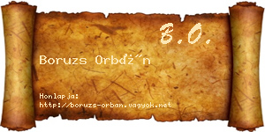 Boruzs Orbán névjegykártya