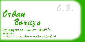 orban boruzs business card